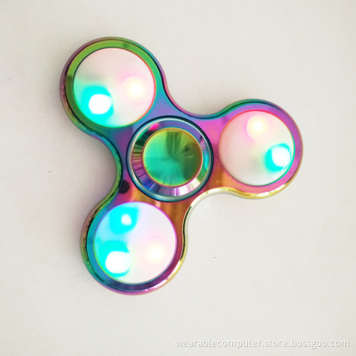 New Relieve Stress EDC Fidget hand spinner toys with LED flash light Metal Fingertip Gyro